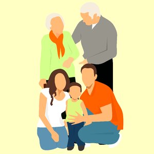 Mother son family together. Free illustration for personal and commercial use.