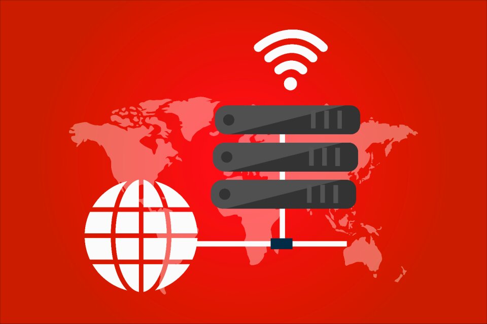 Virtual firewall interface. Free illustration for personal and commercial use.