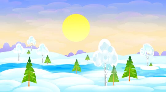 Landscape nature snow. Free illustration for personal and commercial use.