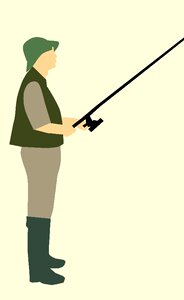 Fisherman fishing fishing rod. Free illustration for personal and commercial use.