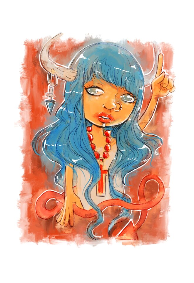 Horns sympathy character. Free illustration for personal and commercial use.