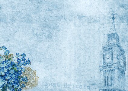 London big ben bouquet. Free illustration for personal and commercial use.