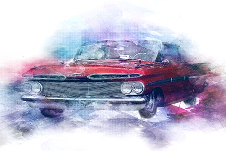 Classic car oldsmobile chevrolet. Free illustration for personal and commercial use.