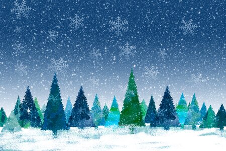 Forest snow cold. Free illustration for personal and commercial use.