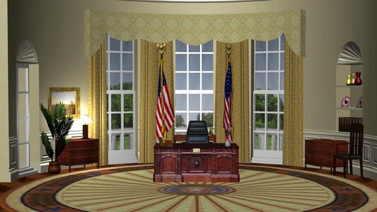Political desk trump. Free illustration for personal and commercial use.