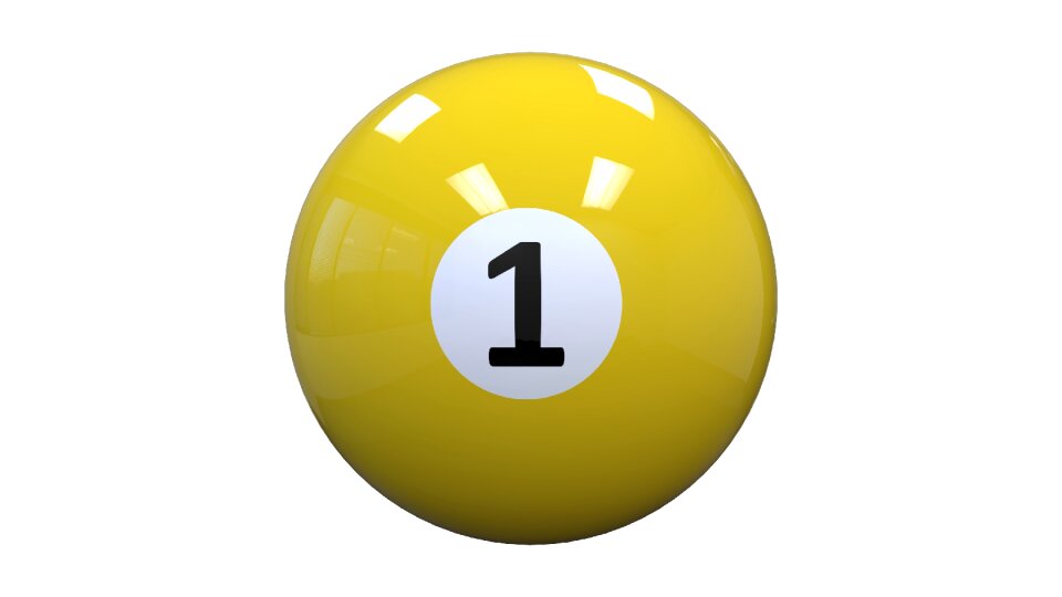 Yellow 1 8-ball. Free illustration for personal and commercial use.