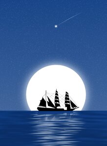 Sailing figure sea. Free illustration for personal and commercial use.