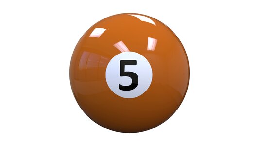 Orange 5 8-ball. Free illustration for personal and commercial use.
