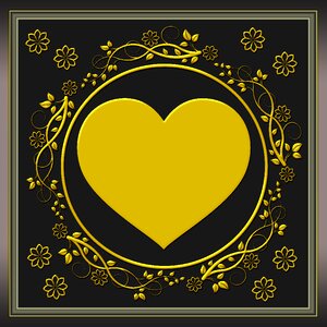 Love valentine yellow. Free illustration for personal and commercial use.