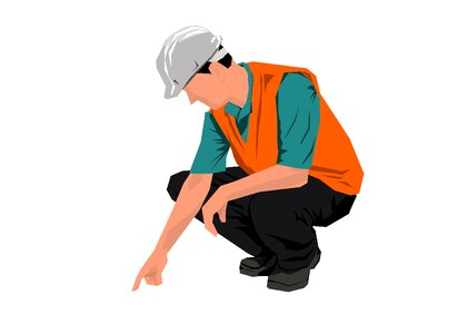 Helmet worker person. Free illustration for personal and commercial use.