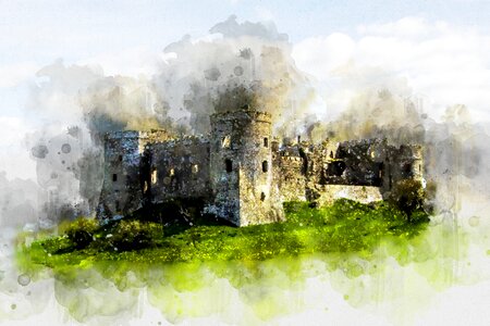 Carew wales medieval. Free illustration for personal and commercial use.