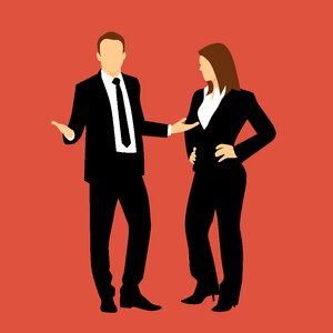 Businesswoman partnership teamwork. Free illustration for personal and commercial use.