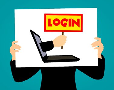 Log on log in technology. Free illustration for personal and commercial use.