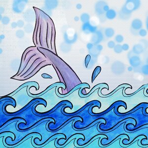 Whale tale scrapbook beach. Free illustration for personal and commercial use.