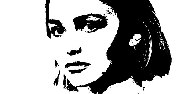 Art black and white actress. Free illustration for personal and commercial use.