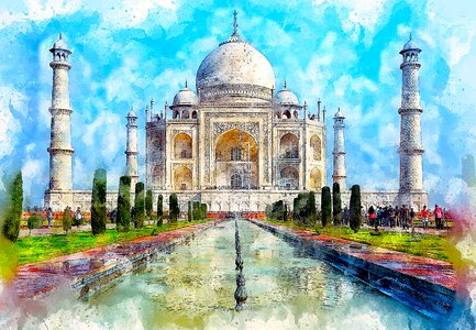 Art watercolor tourism. Free illustration for personal and commercial use.
