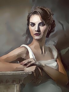 Portrait elegant wealthy. Free illustration for personal and commercial use.