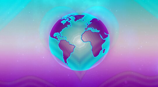 Earth heart universe. Free illustration for personal and commercial use.