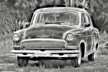 Volga graphic black and white. Free illustration for personal and commercial use.