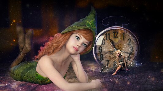 Magic female time. Free illustration for personal and commercial use.