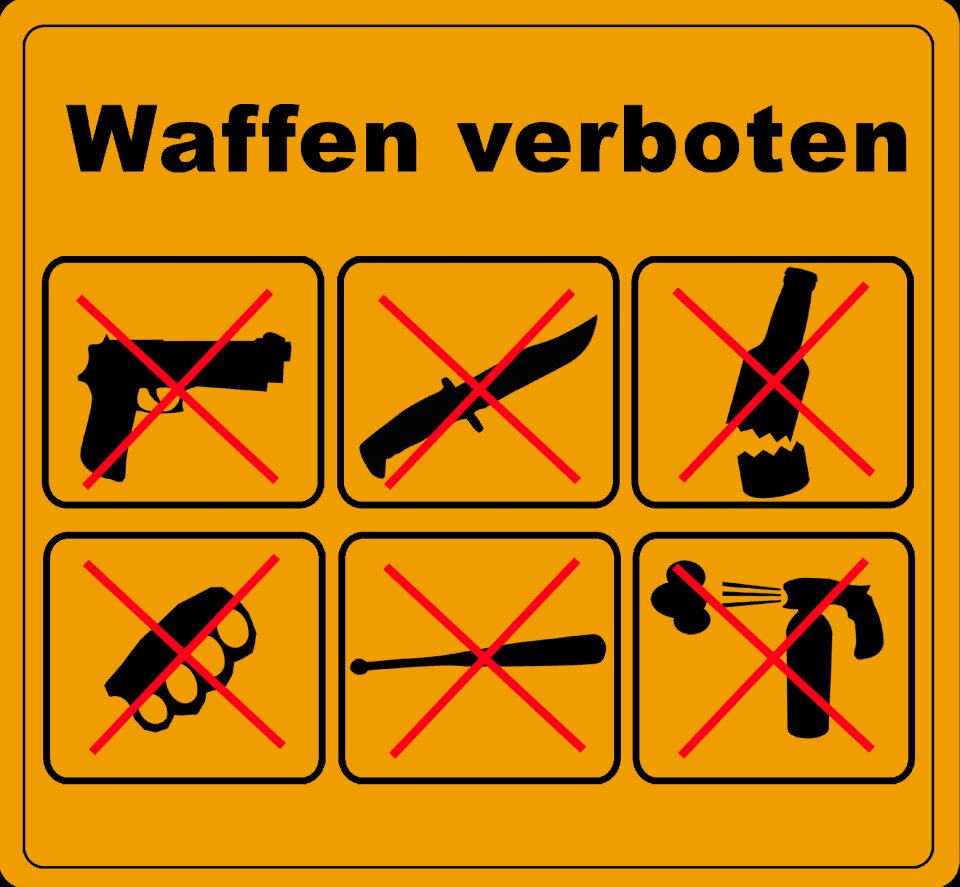 Weapon ban crime. Free illustration for personal and commercial use.