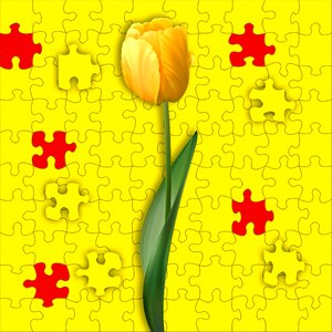 Yellow background design tulip. Free illustration for personal and commercial use.