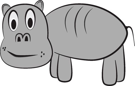 Animal gray cartoon Free illustrations. Free illustration for personal and commercial use.