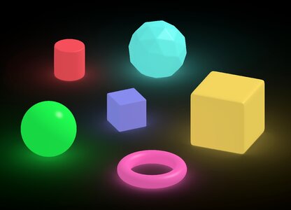 Glow dark shapes. Free illustration for personal and commercial use.