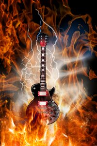 Guitar musician stage. Free illustration for personal and commercial use.