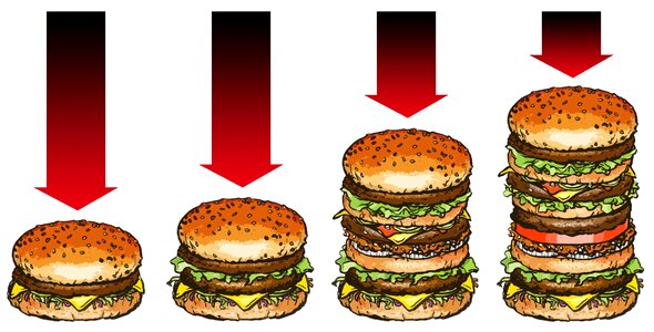 Meat fast food hamburger. Free illustration for personal and commercial use.