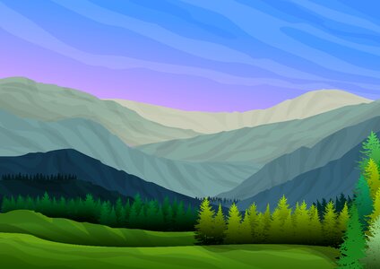 Hills horizon green. Free illustration for personal and commercial use.