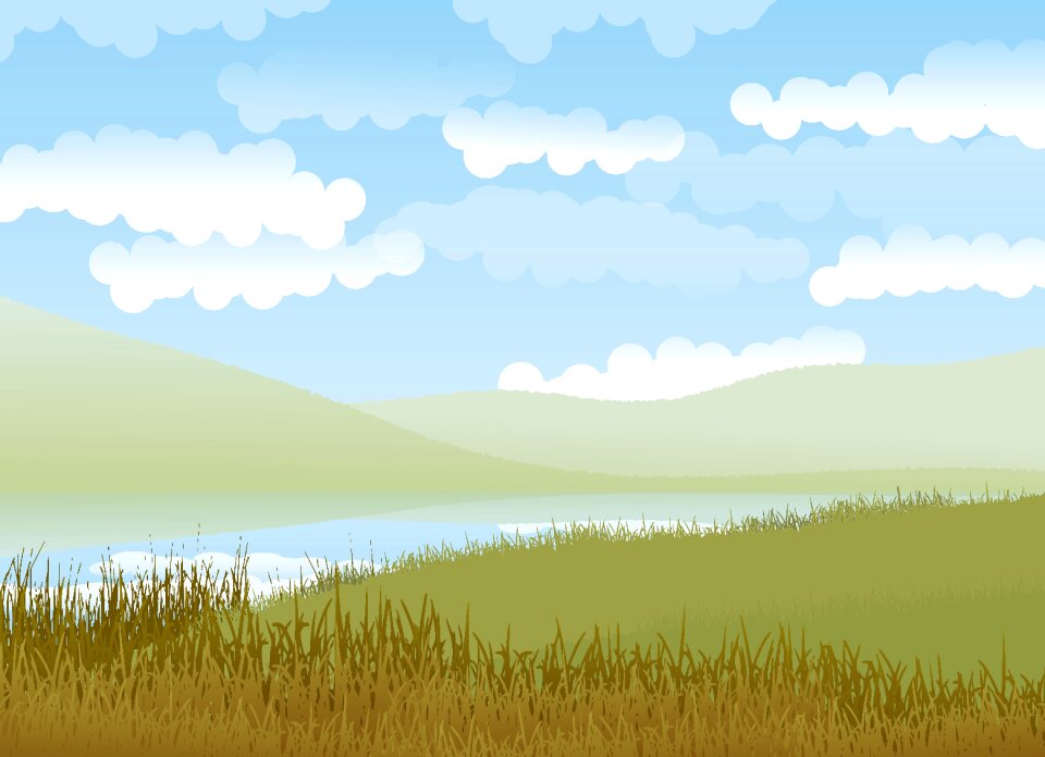 Horizon hills pasture. Free illustration for personal and commercial use.
