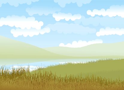 Horizon hills pasture. Free illustration for personal and commercial use.