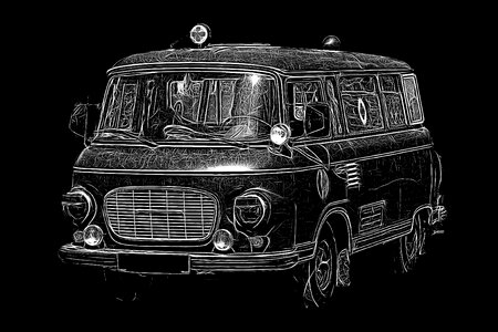 Barkas light painting ddr. Free illustration for personal and commercial use.