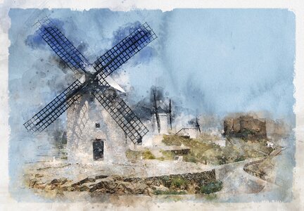 La mancha consuegra spain. Free illustration for personal and commercial use.