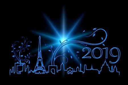 New year's eve paris career. Free illustration for personal and commercial use.