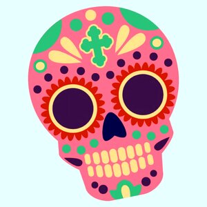 Celebration of the dead catrina sugar skull. Free illustration for personal and commercial use.