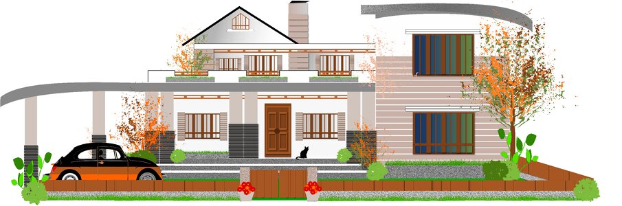 Villa design house Free illustrations. Free illustration for personal and commercial use.