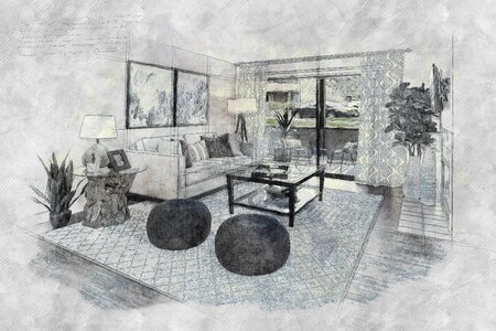 Architectural home apartment. Free illustration for personal and commercial use.