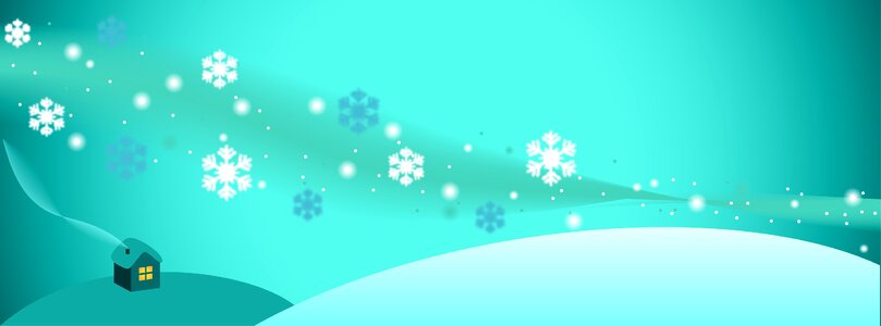 Snow storms snowflakes house. Free illustration for personal and commercial use.