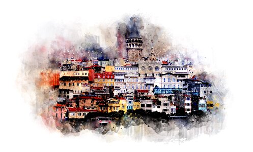 Galata turkey historic. Free illustration for personal and commercial use.