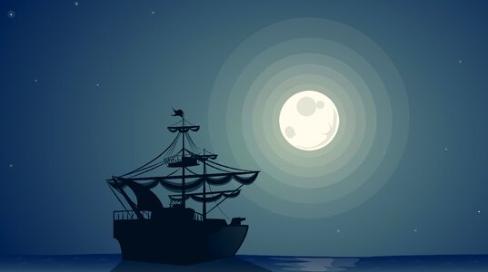 Sky ship evening. Free illustration for personal and commercial use.