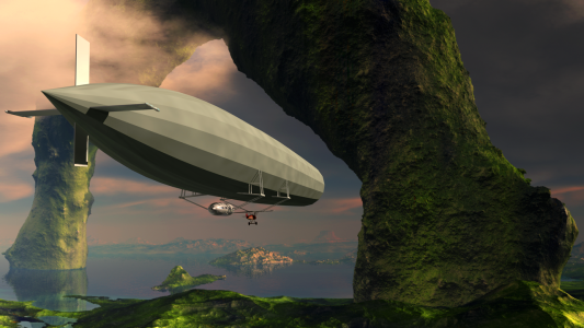 Dirigible balloon rigid airship aircraft. Free illustration for personal and commercial use.