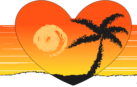 Sun tropical orange. Free illustration for personal and commercial use.
