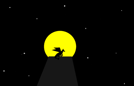 Wind dragon winged dragon dragon at night. Free illustration for personal and commercial use.