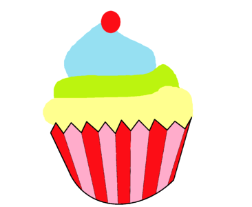 Sweet baked birthday. Free illustration for personal and commercial use.