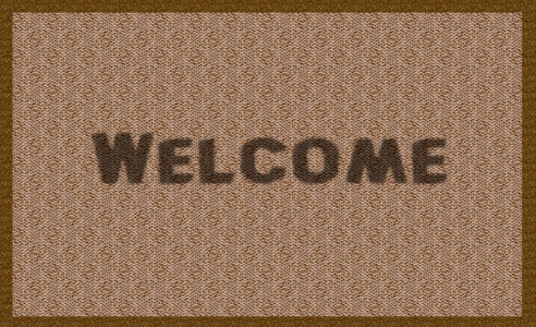 Doormat greeting home. Free illustration for personal and commercial use.