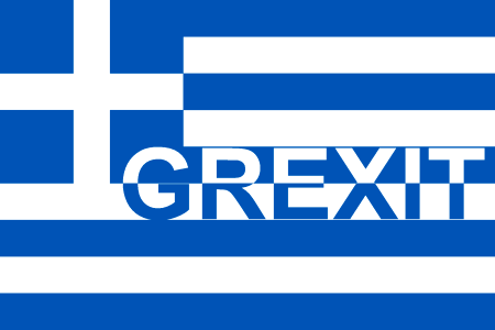 Grexit exit euro. Free illustration for personal and commercial use.