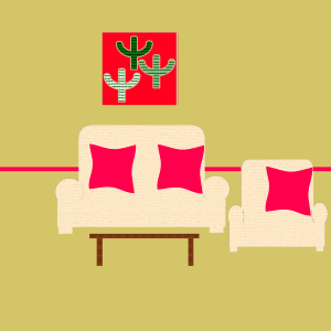 Couch chair yellow room. Free illustration for personal and commercial use.