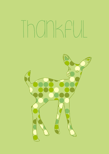 Deer animal card. Free illustration for personal and commercial use.